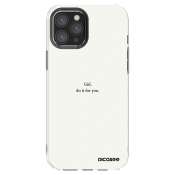 Picasee silikonski prozorni ovitek za Apple iPhone 12 Pro Max - Girl, do it for you