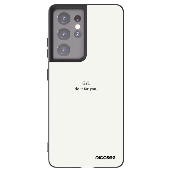 Picasee silikonski črni ovitek za Samsung Galaxy S21 Ultra 5G G998B - Girl, do it for you