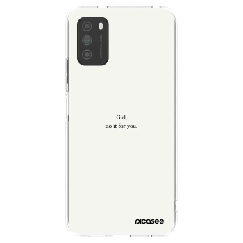 Picasee silikonski prozorni ovitek za Xiaomi Poco M3 - Girl, do it for you