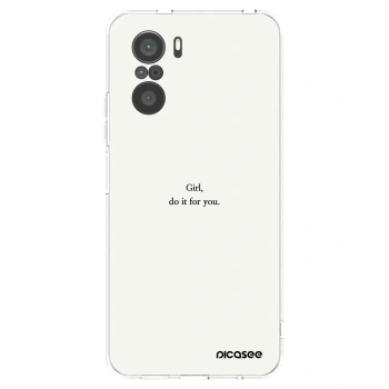 Picasee silikonski prozorni ovitek za Xiaomi Poco F3 - Girl, do it for you
