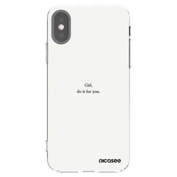 Picasee silikonski prozorni ovitek za Apple iPhone X/XS - Girl, do it for you