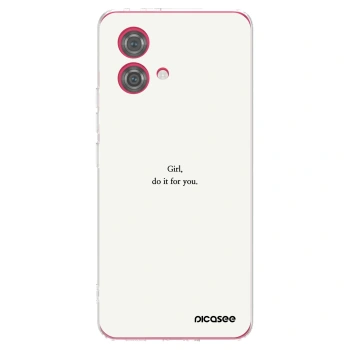 Picasee silikonski prozorni ovitek za Motorola Moto G84 5G - Girl, do it for you