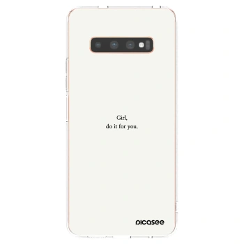 Picasee silikonski prozorni ovitek za Samsung Galaxy S10 Plus G975 - Girl, do it for you