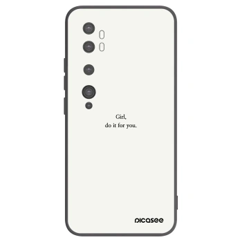 Picasee silikonski črni ovitek za Xiaomi Mi Note 10 (Pro) - Girl, do it for you