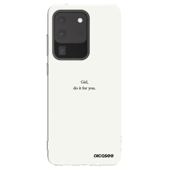 Picasee silikonski prozorni ovitek za Samsung Galaxy S20 Ultra 5G G988F - Girl, do it for you