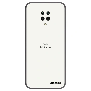 Picasee silikonski črni ovitek za Xiaomi Redmi Note 9 Pro - Girl, do it for you