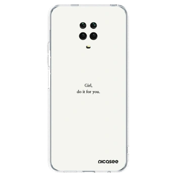 Picasee silikonski prozorni ovitek za Xiaomi Redmi Note 9S - Girl, do it for you