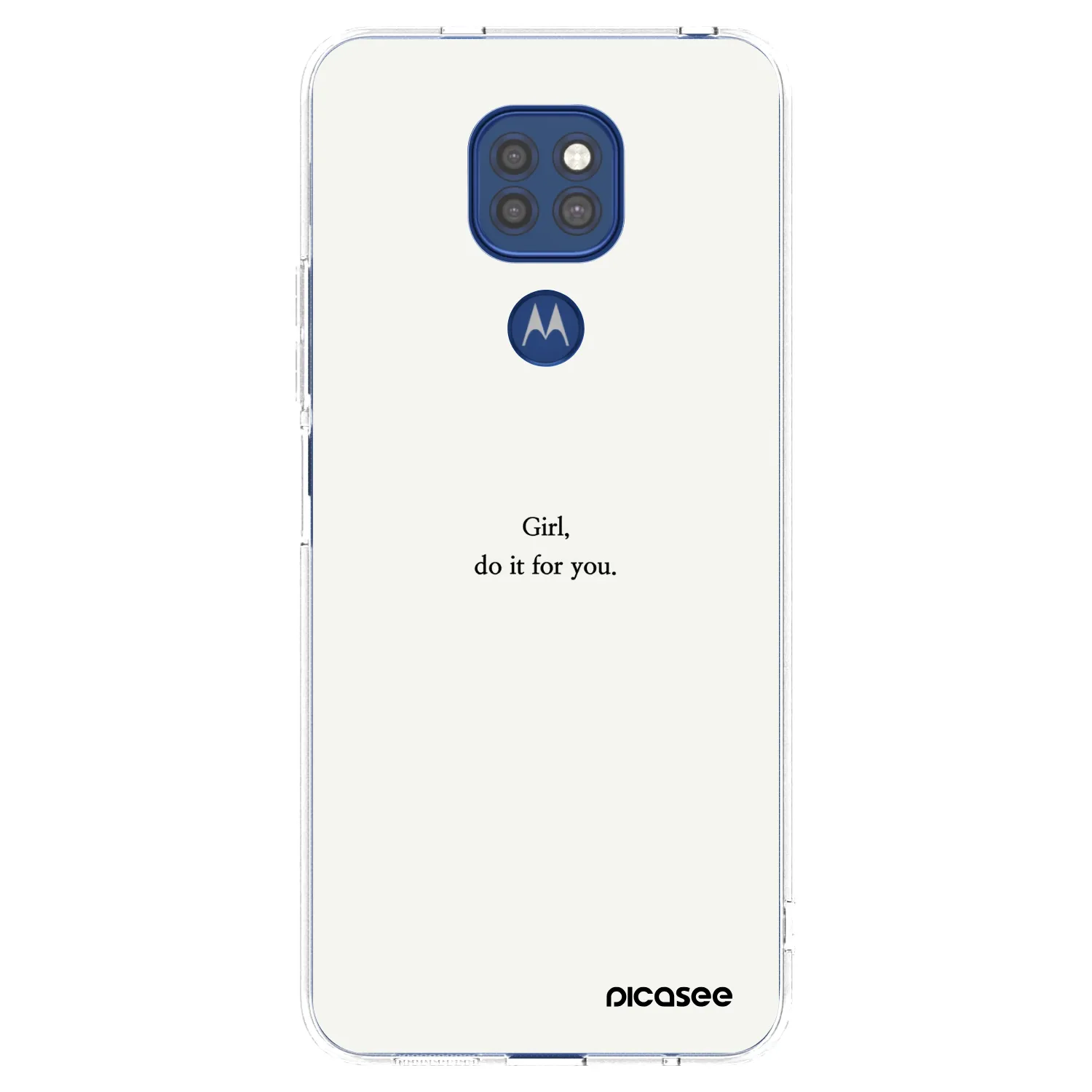 Picasee silikonski prozorni ovitek za Motorola Moto G9 Play - Girl, do it for you