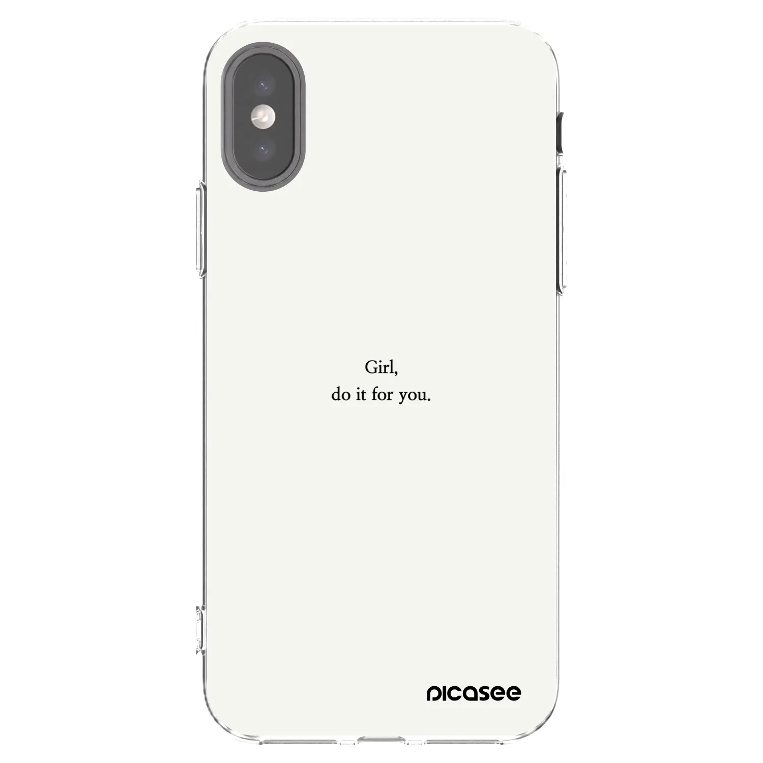 Picasee silikonski prozorni ovitek za Apple iPhone X/XS - Girl, do it for you