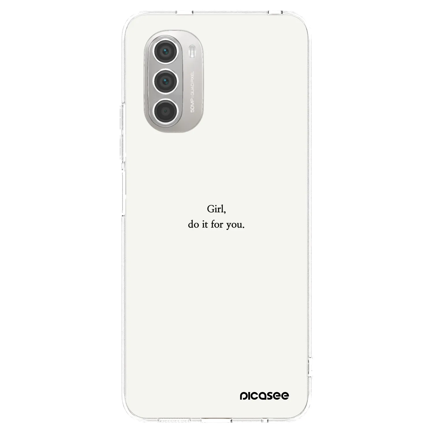 Picasee silikonski prozorni ovitek za Motorola Moto G51 - Girl, do it for you