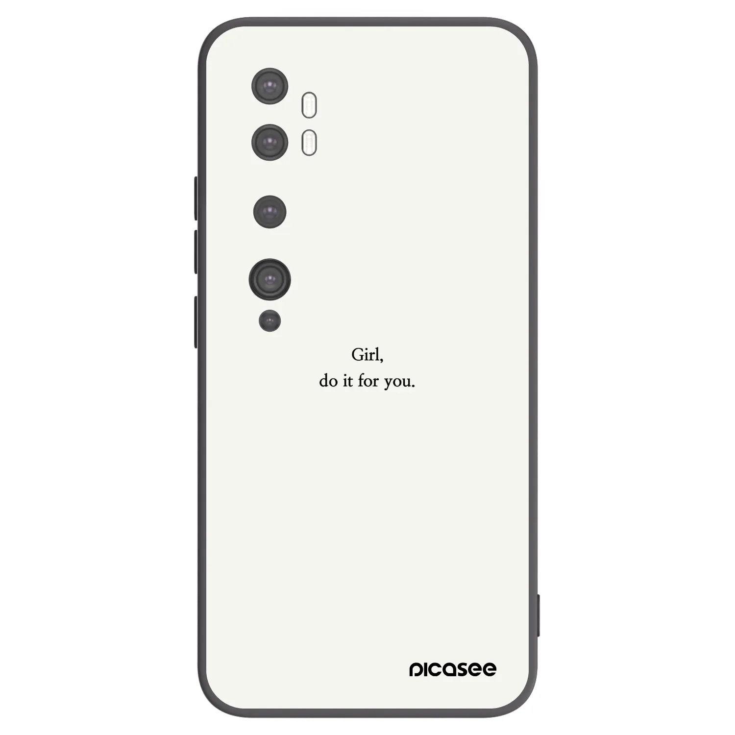 Picasee silikonski črni ovitek za Xiaomi Mi Note 10 (Pro) - Girl, do it for you
