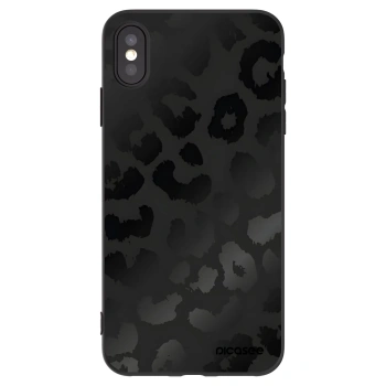 Picasee silikonski črni ovitek za Apple iPhone XS Max - Midnight Leopard