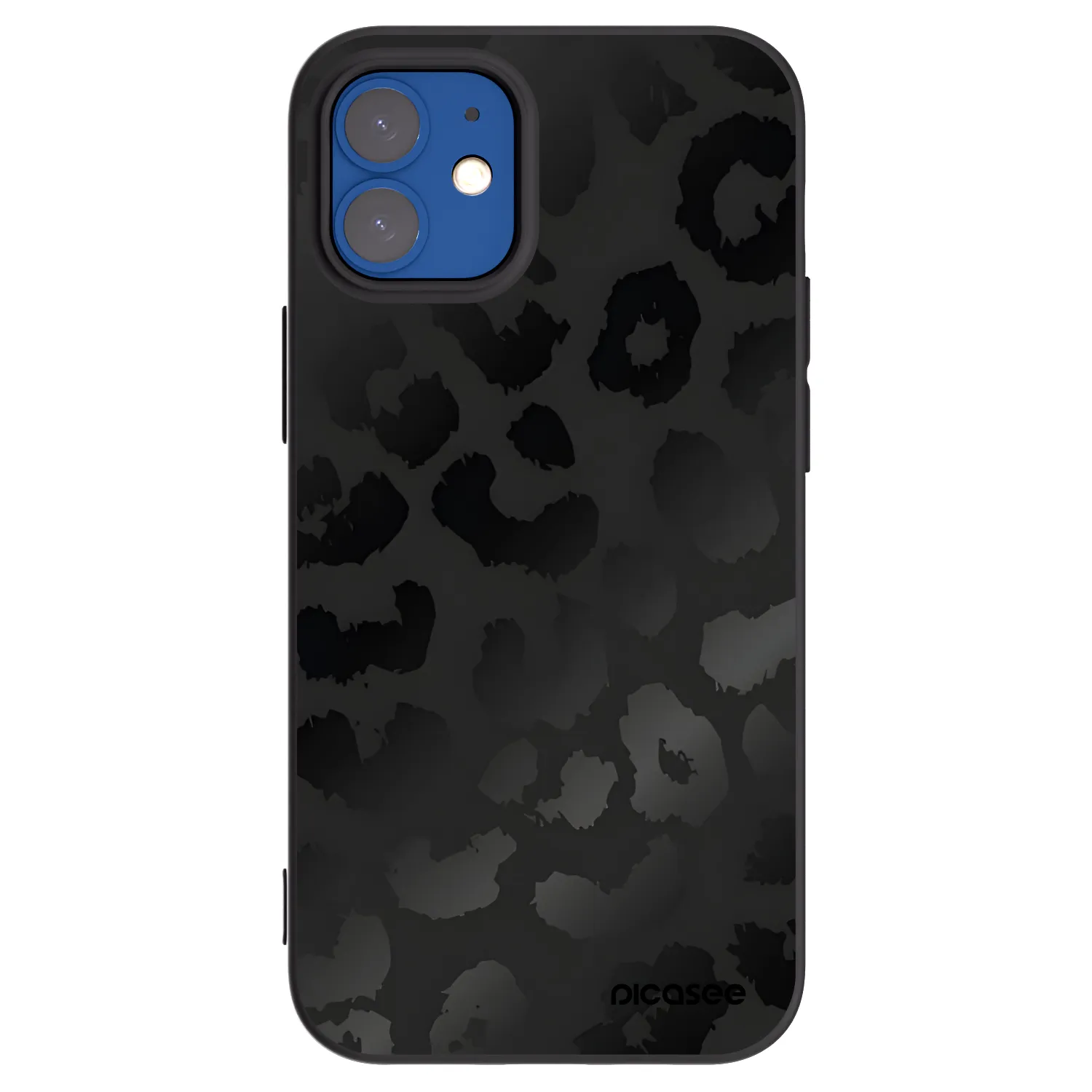 Picasee silikonski črni ovitek za Apple iPhone 12 mini - Midnight Leopard