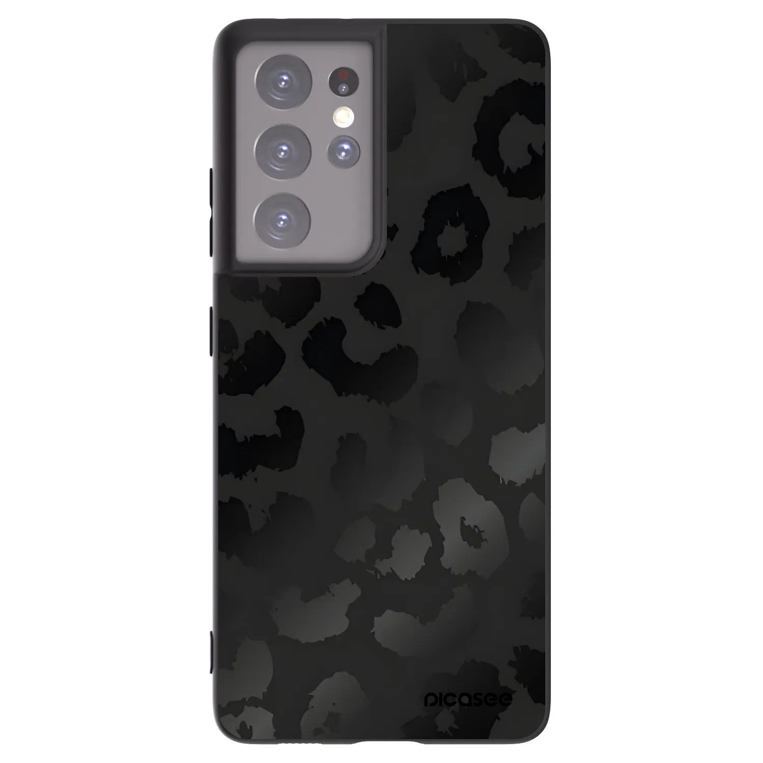 Picasee silikonski črni ovitek za Samsung Galaxy S21 Ultra 5G G998B - Midnight Leopard
