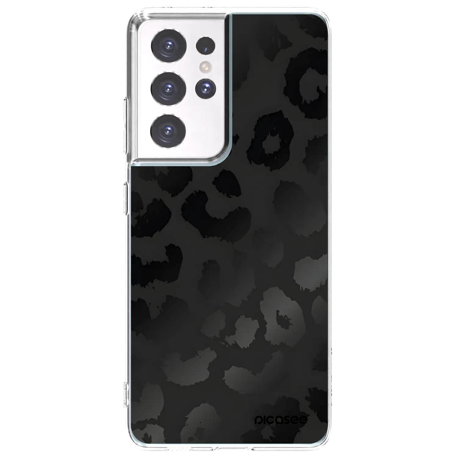 Picasee silikonski prozorni ovitek za Samsung Galaxy S21 Ultra 5G G998B - Midnight Leopard