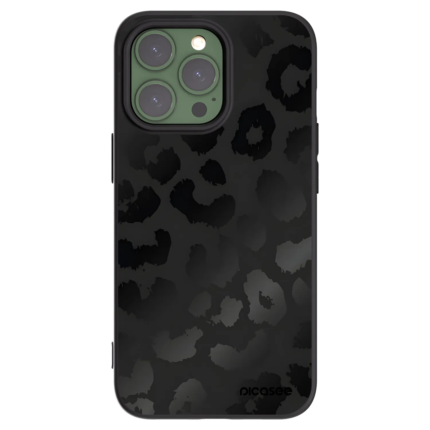 Picasee silikonski črni ovitek za Apple iPhone 13 Pro - Midnight Leopard