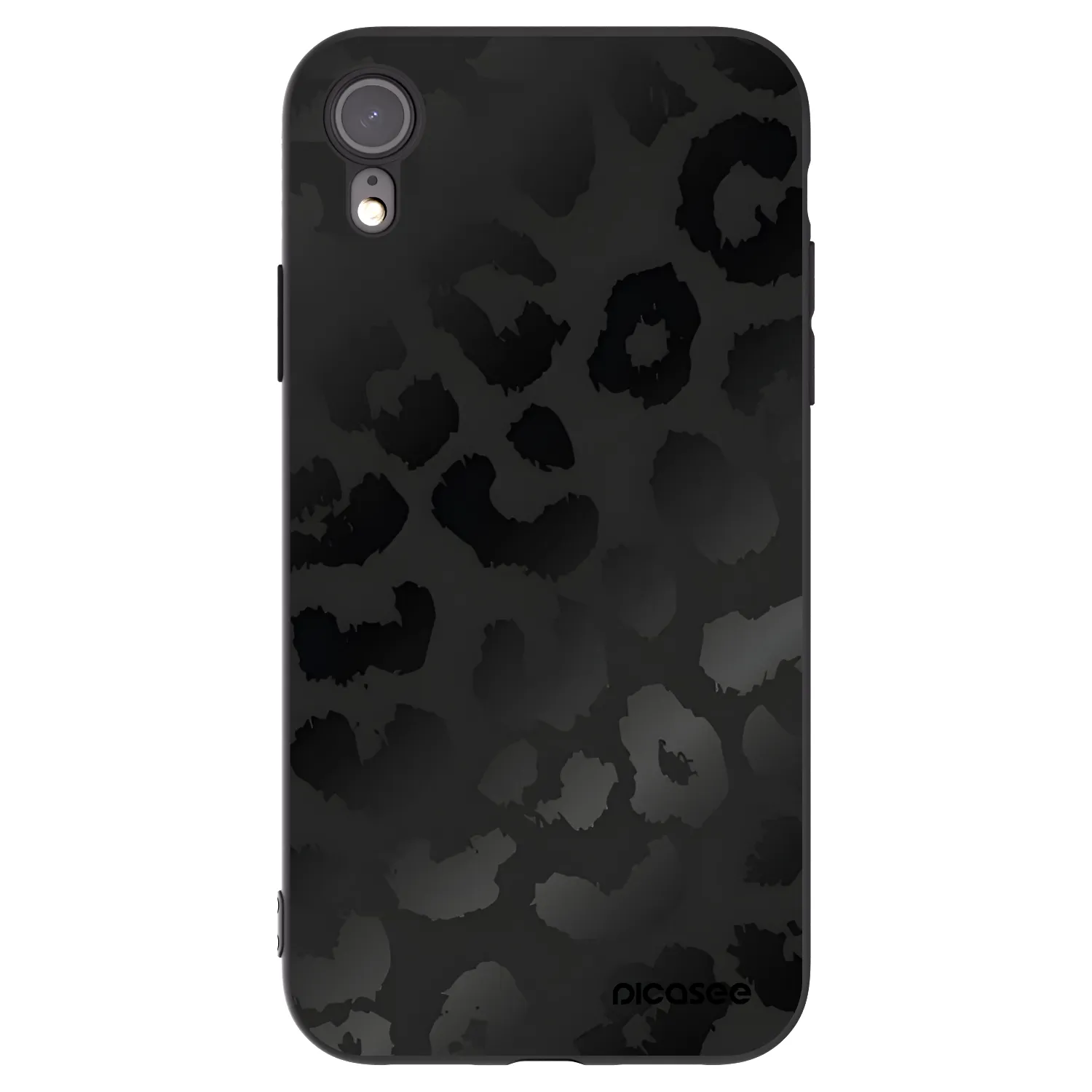 Picasee silikonski črni ovitek za Apple iPhone XR - Midnight Leopard