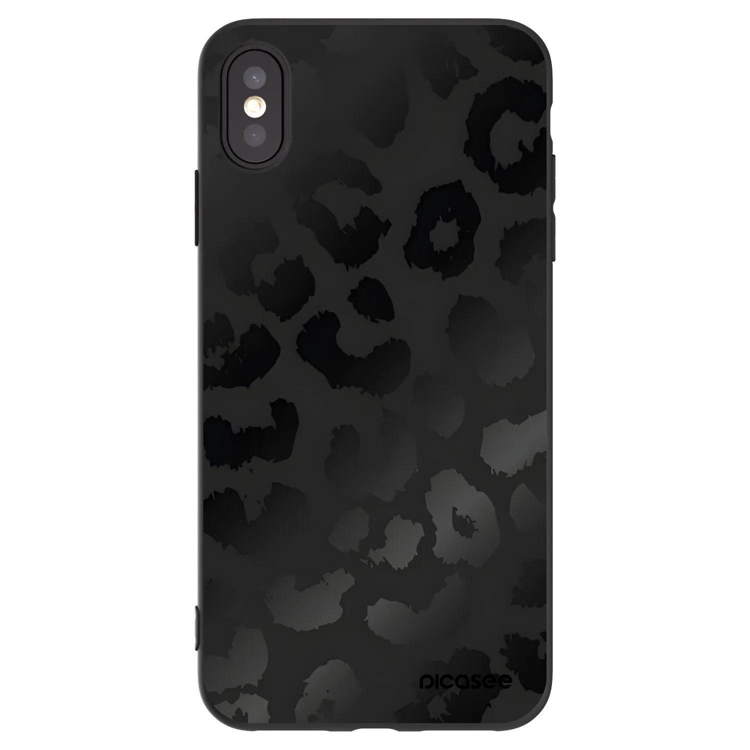 Picasee silikonski črni ovitek za Apple iPhone XS Max - Midnight Leopard