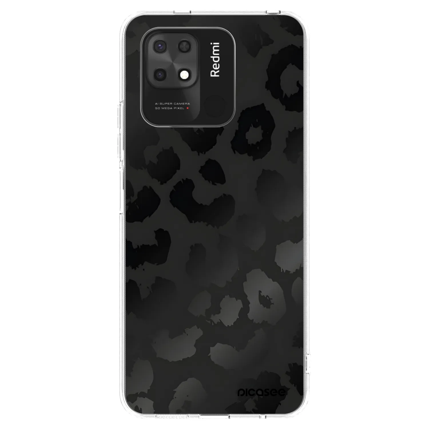 Picasee silikonski prozorni ovitek za Xiaomi Redmi 10C - Midnight Leopard