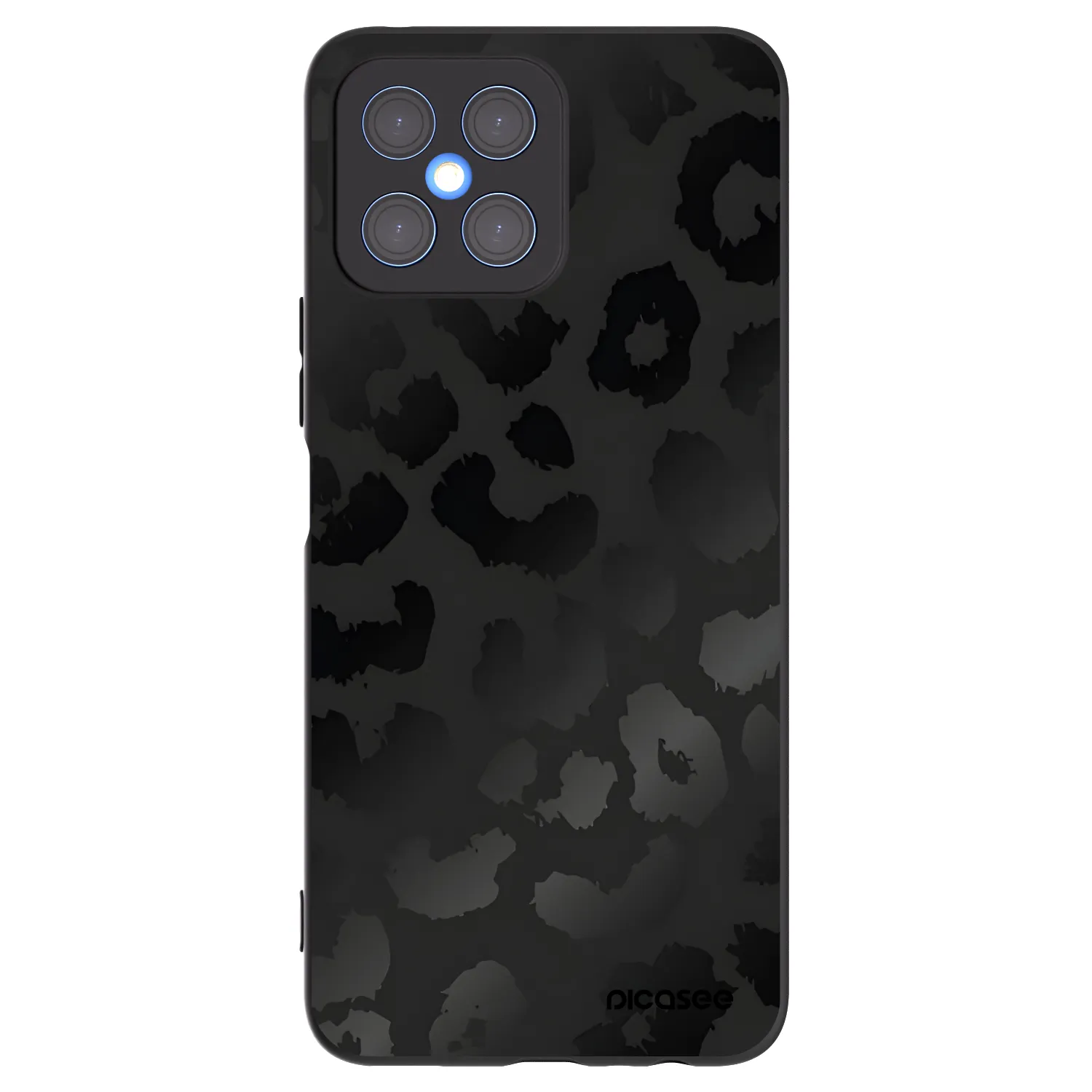 Picasee silikonski črni ovitek za Honor X8 4G - Midnight Leopard