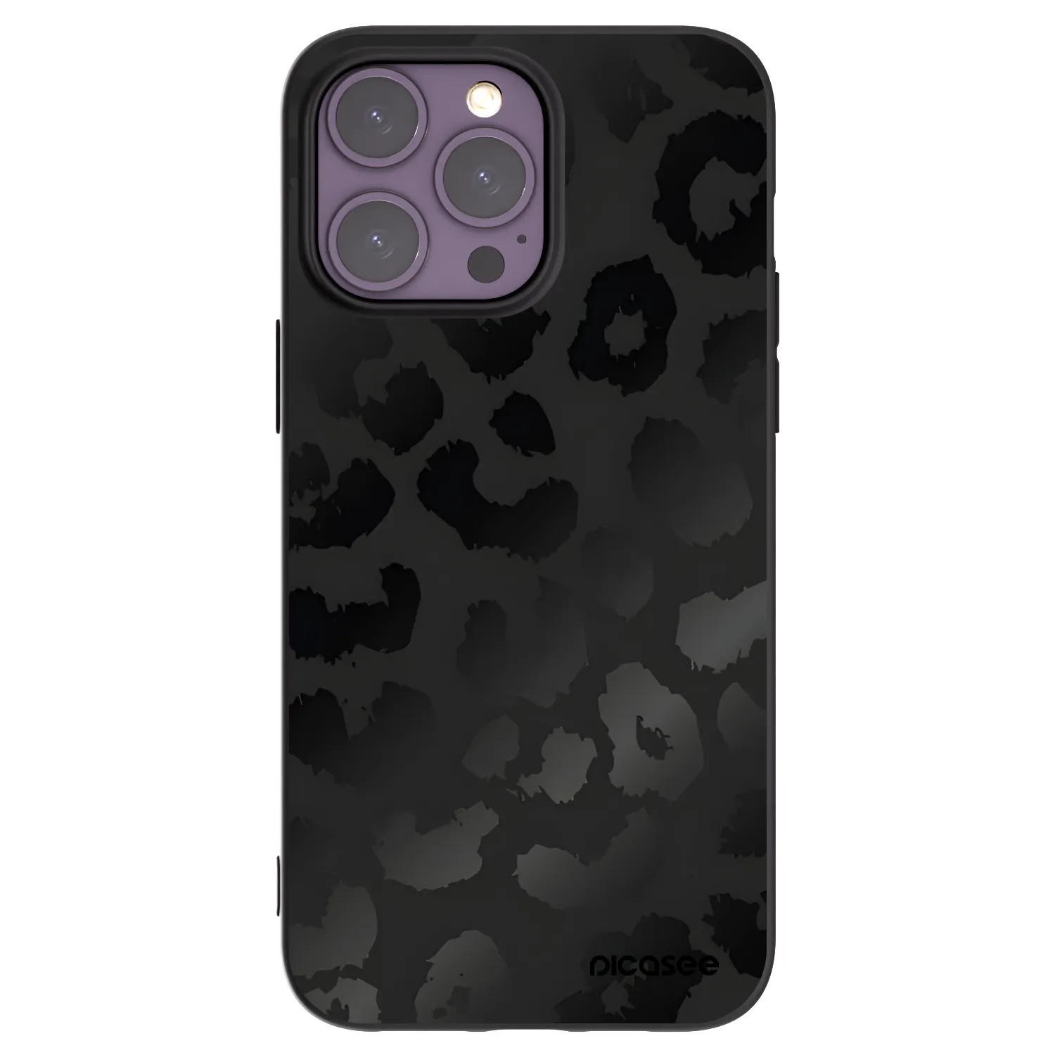 Picasee silikonski črni ovitek za Apple iPhone 14 Pro Max - Midnight Leopard