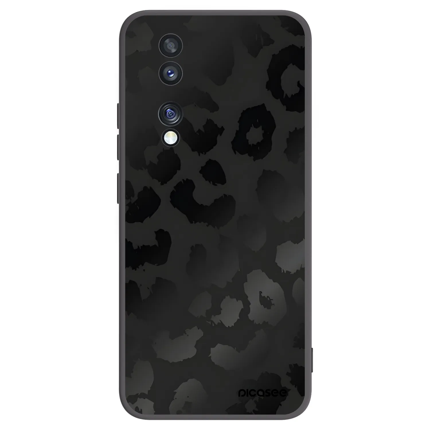 Picasee silikonski črni ovitek za Honor 70 - Midnight Leopard