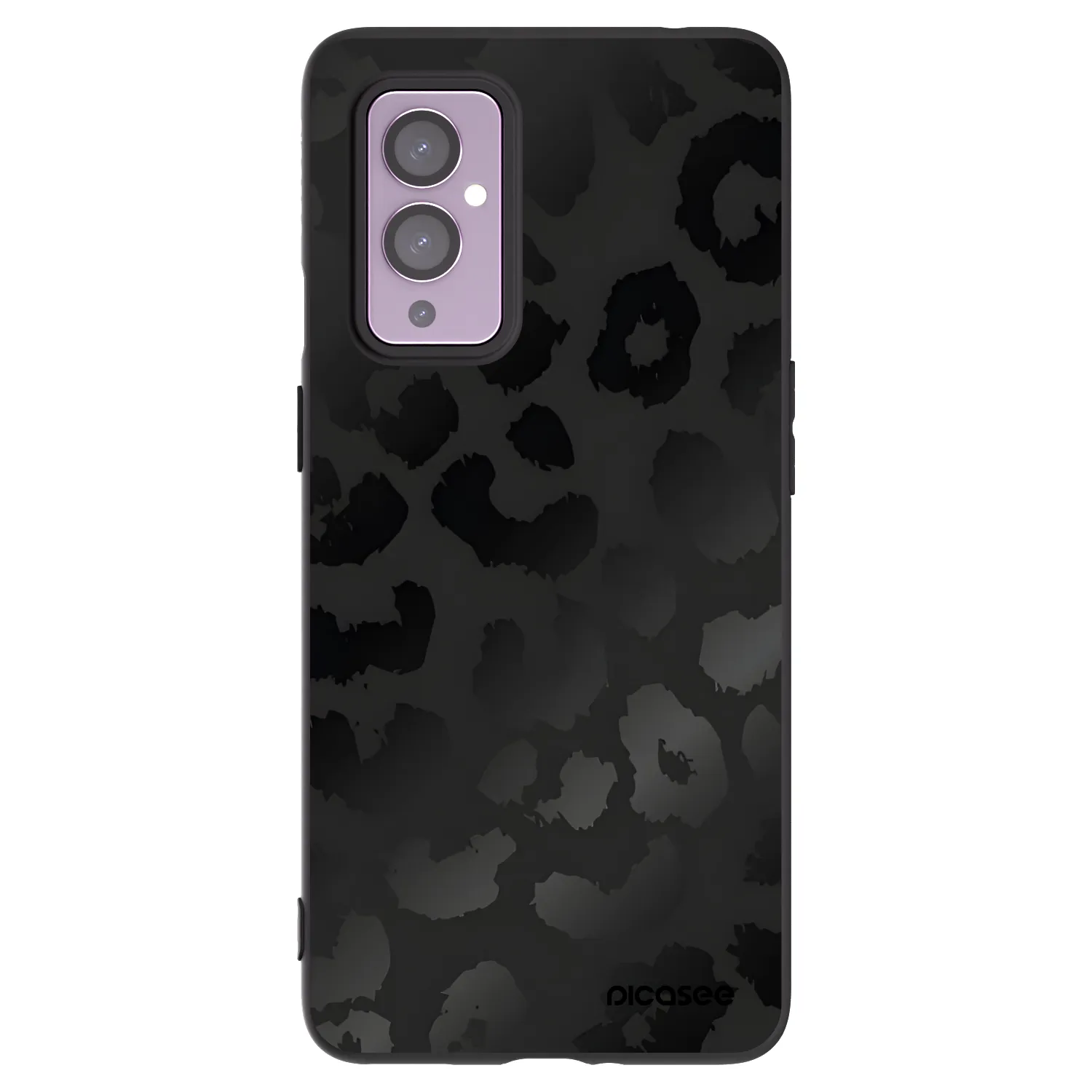 Picasee silikonski črni ovitek za OnePlus 9 - Midnight Leopard