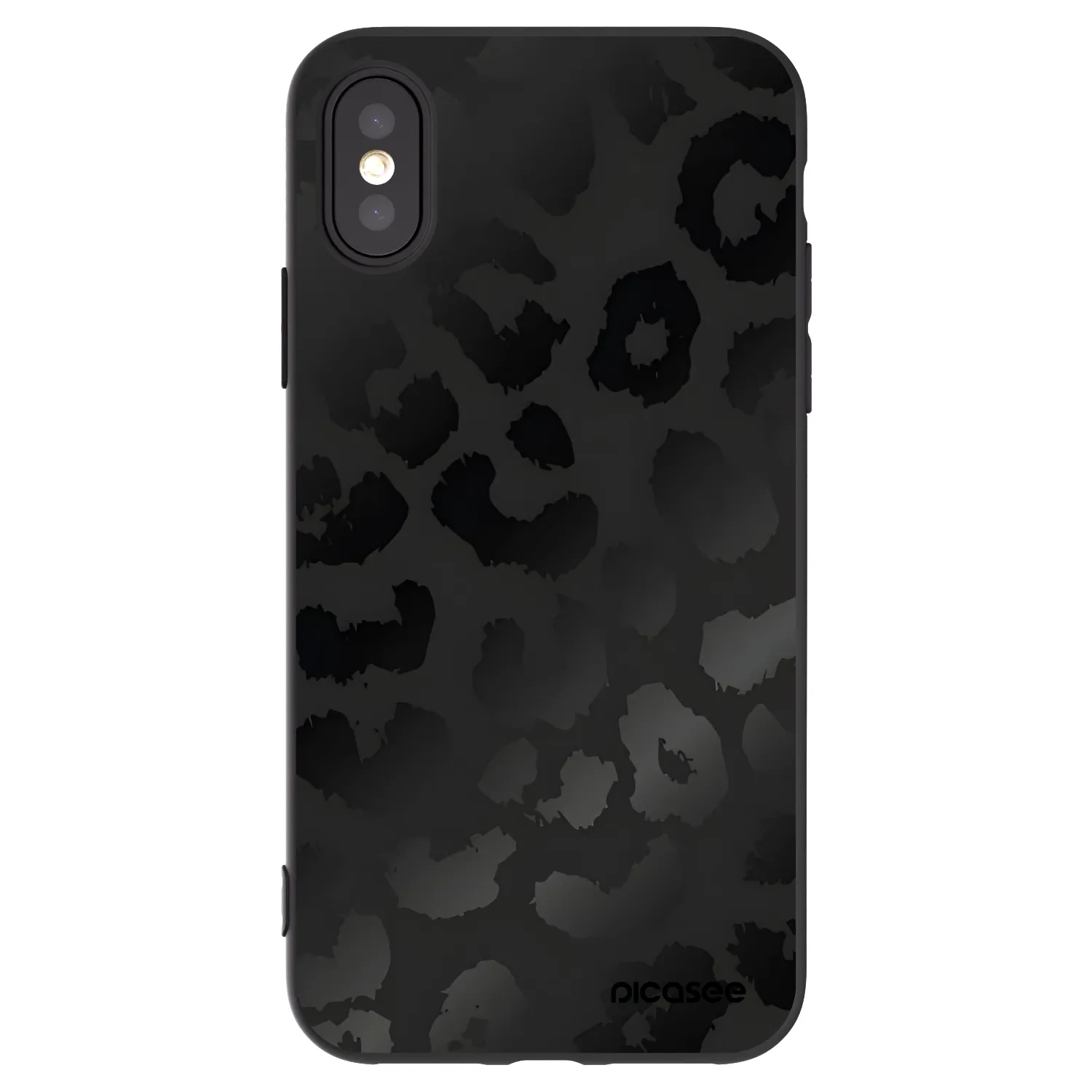 Picasee silikonski črni ovitek za Apple iPhone X/XS - Midnight Leopard