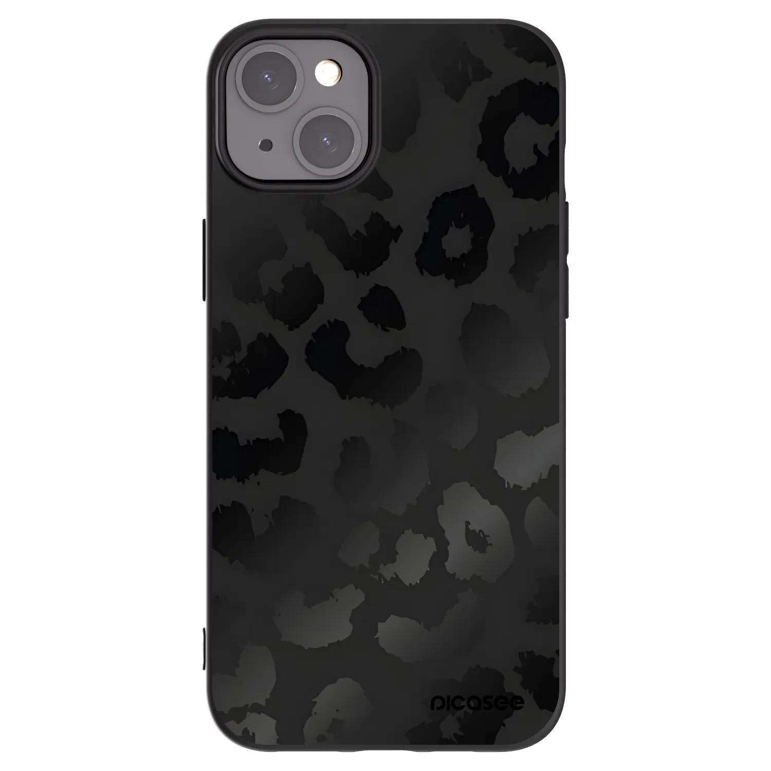 Picasee silikonski črni ovitek za Apple iPhone 15 Plus - Midnight Leopard