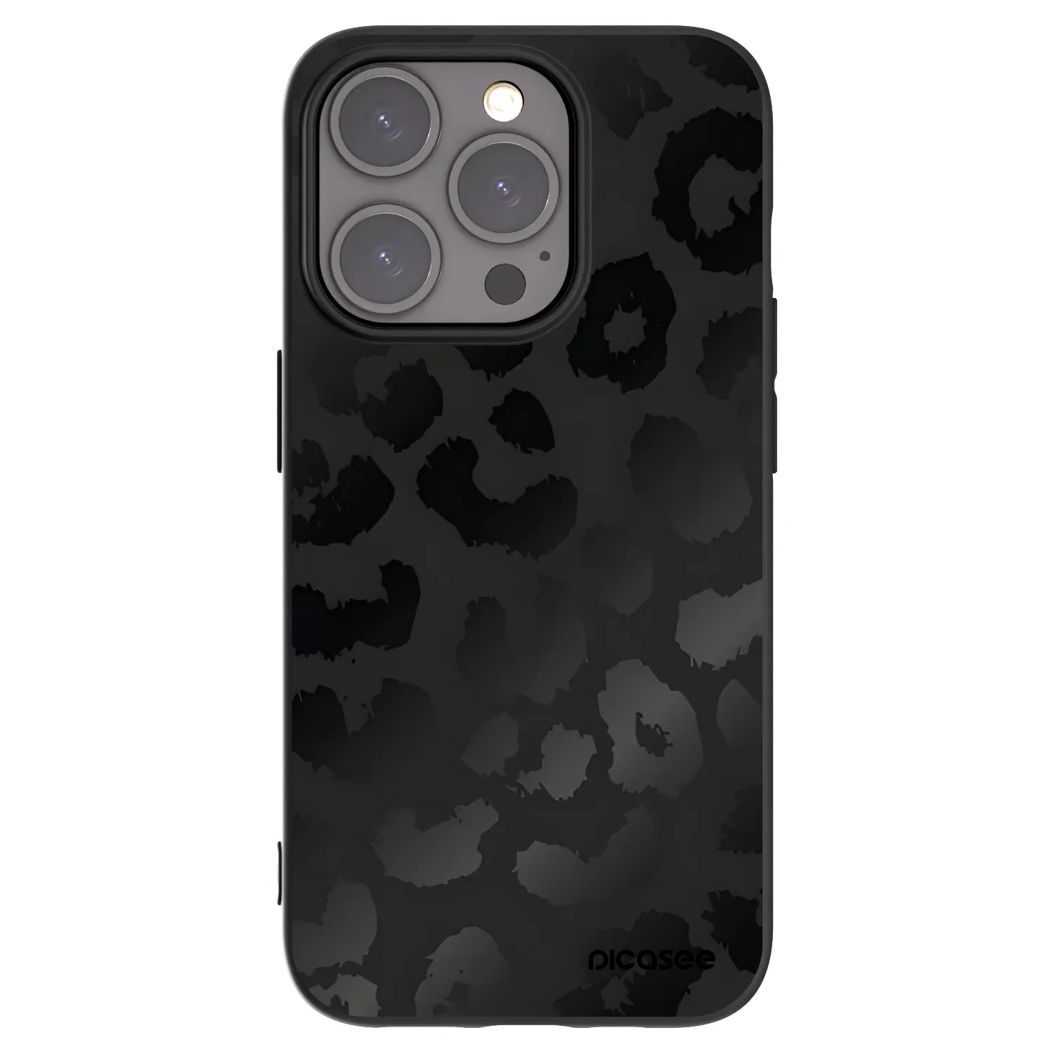 Picasee silikonski črni ovitek za Apple iPhone 15 Pro - Midnight Leopard