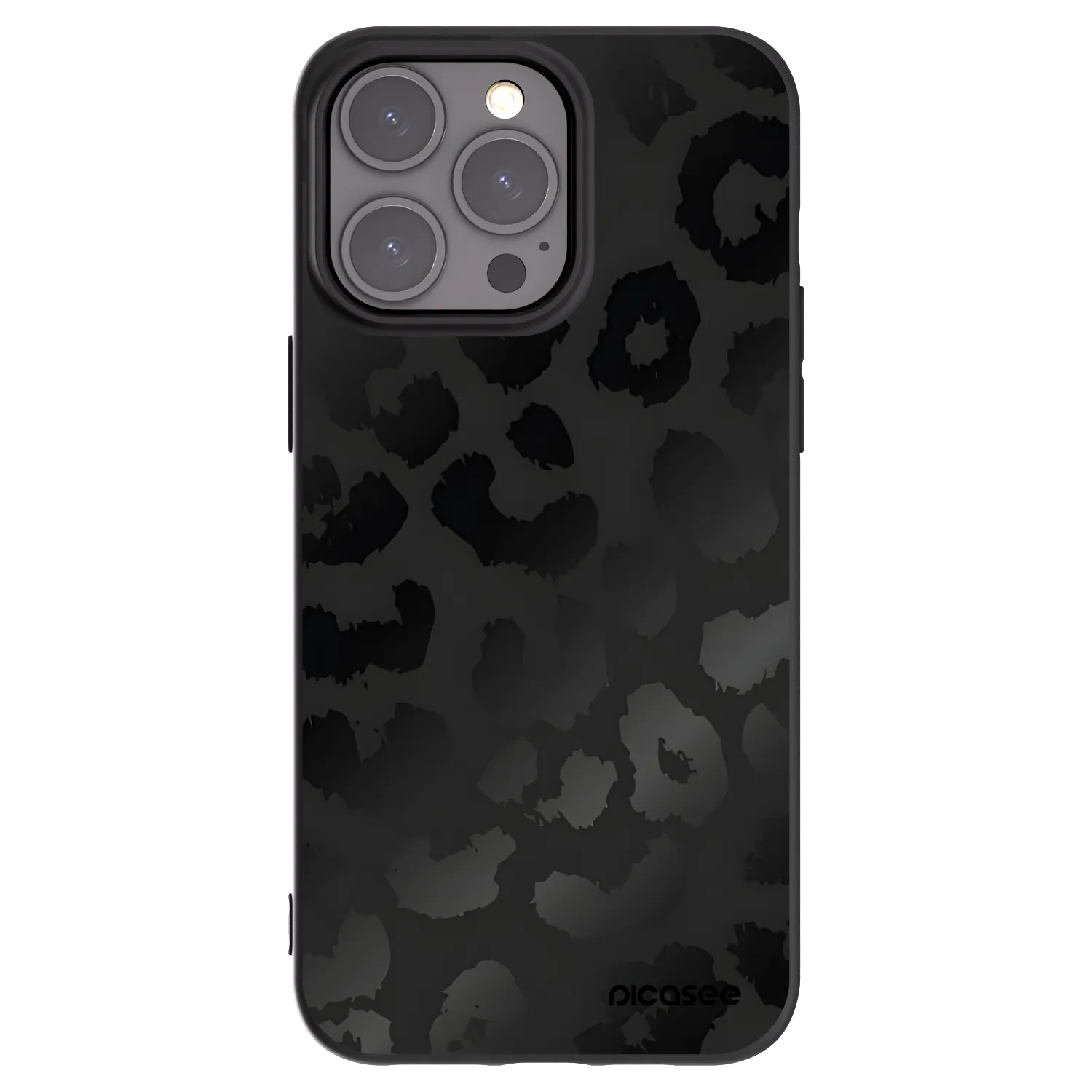 Picasee silikonski črni ovitek za Apple iPhone 15 Pro Max - Midnight Leopard