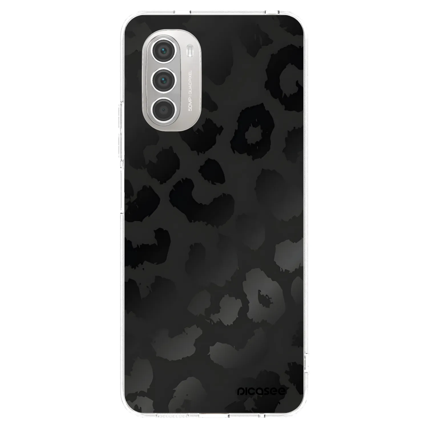 Picasee silikonski prozorni ovitek za Motorola Moto G51 - Midnight Leopard