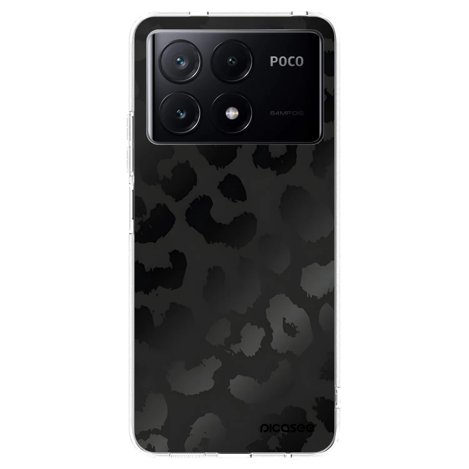 Picasee silikonski prozorni ovitek za Xiaomi Poco X6 Pro - Midnight Leopard