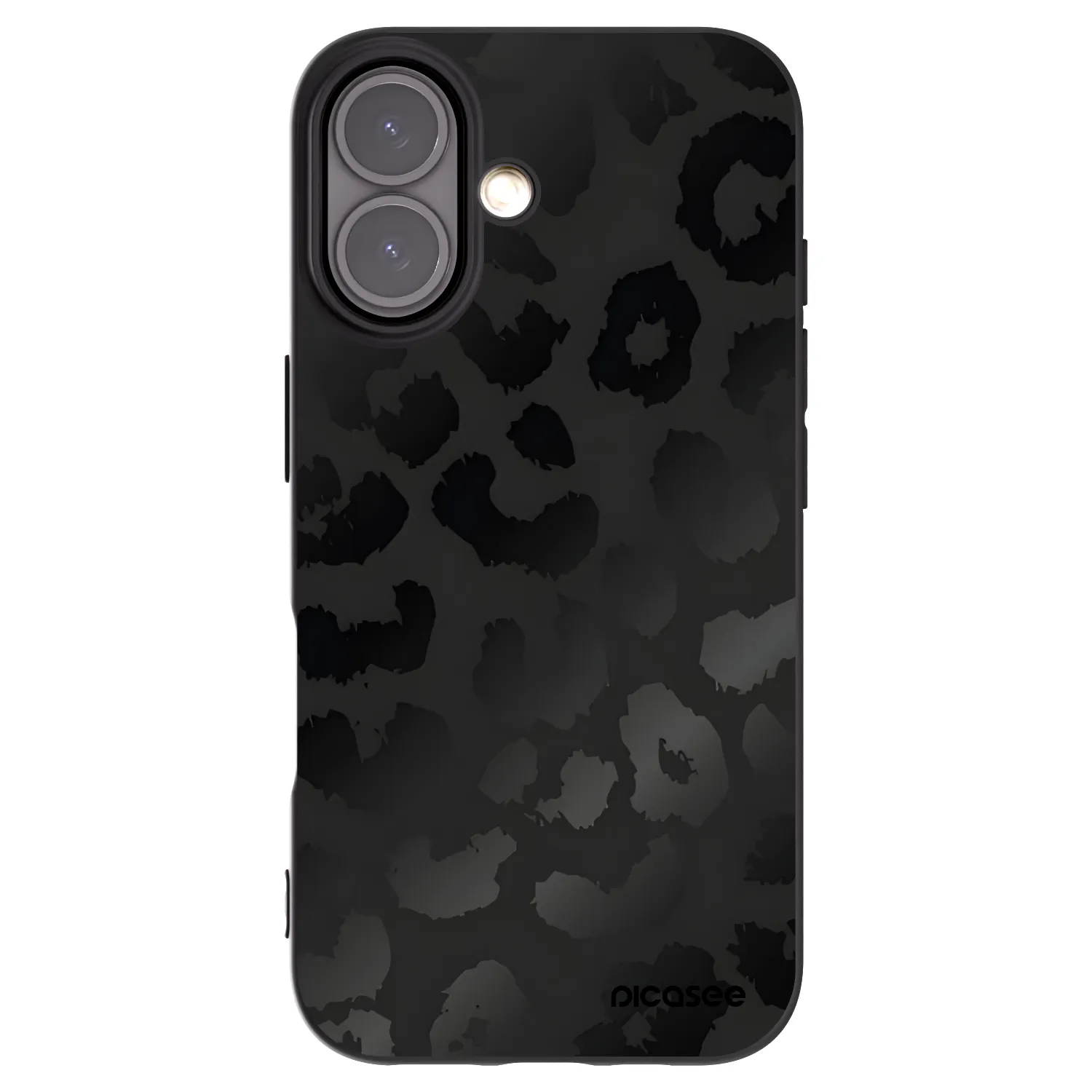 Picasee silikonski črni ovitek za Apple iPhone 16 - Midnight Leopard