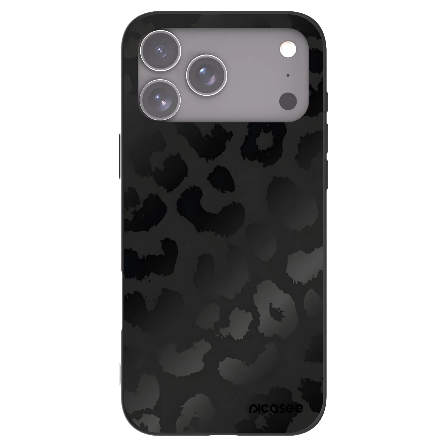Picasee silikonski črni ovitek za Apple iPhone 17 Pro Max - Midnight Leopard