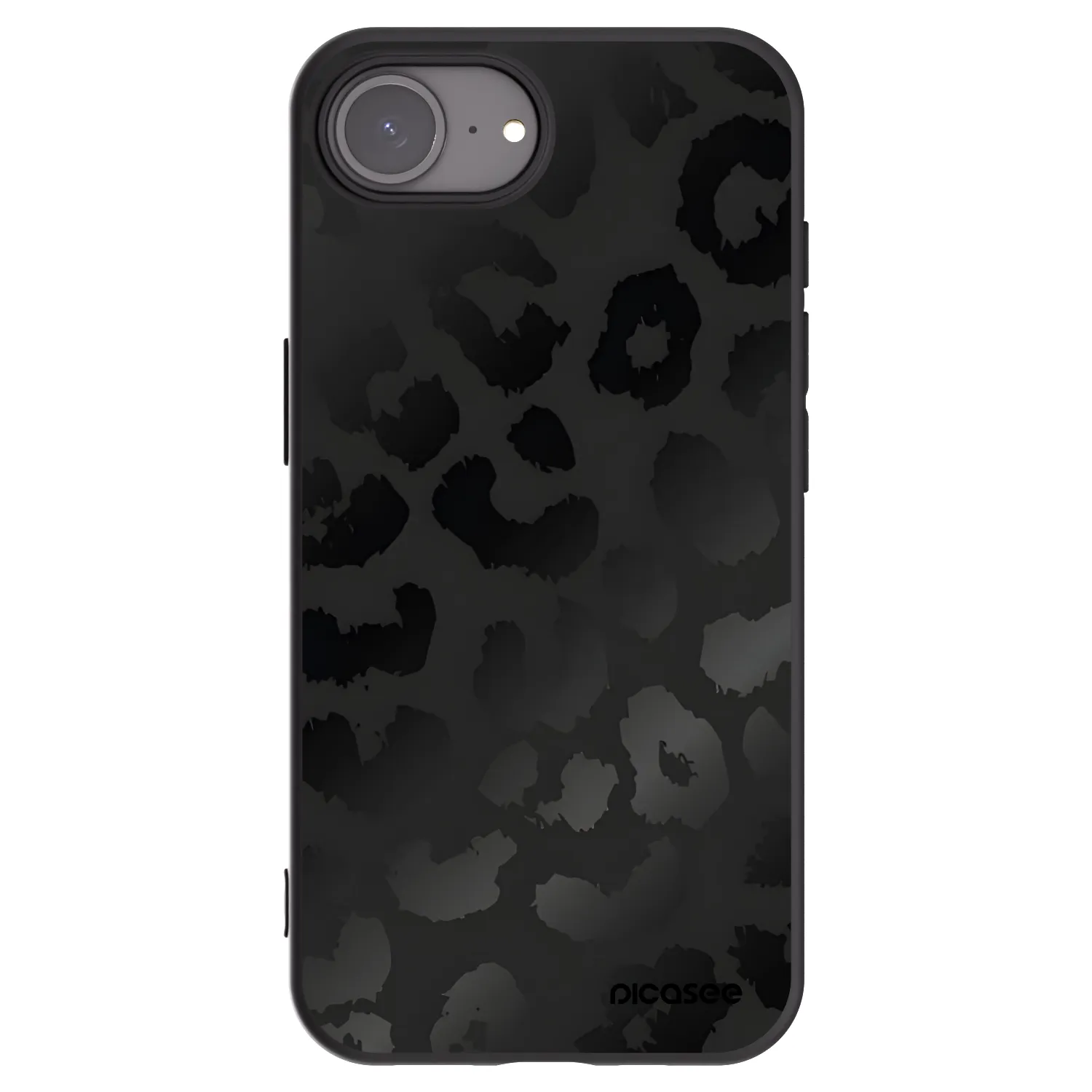 Picasee silikonski črni ovitek za Apple iPhone 17e - Midnight Leopard