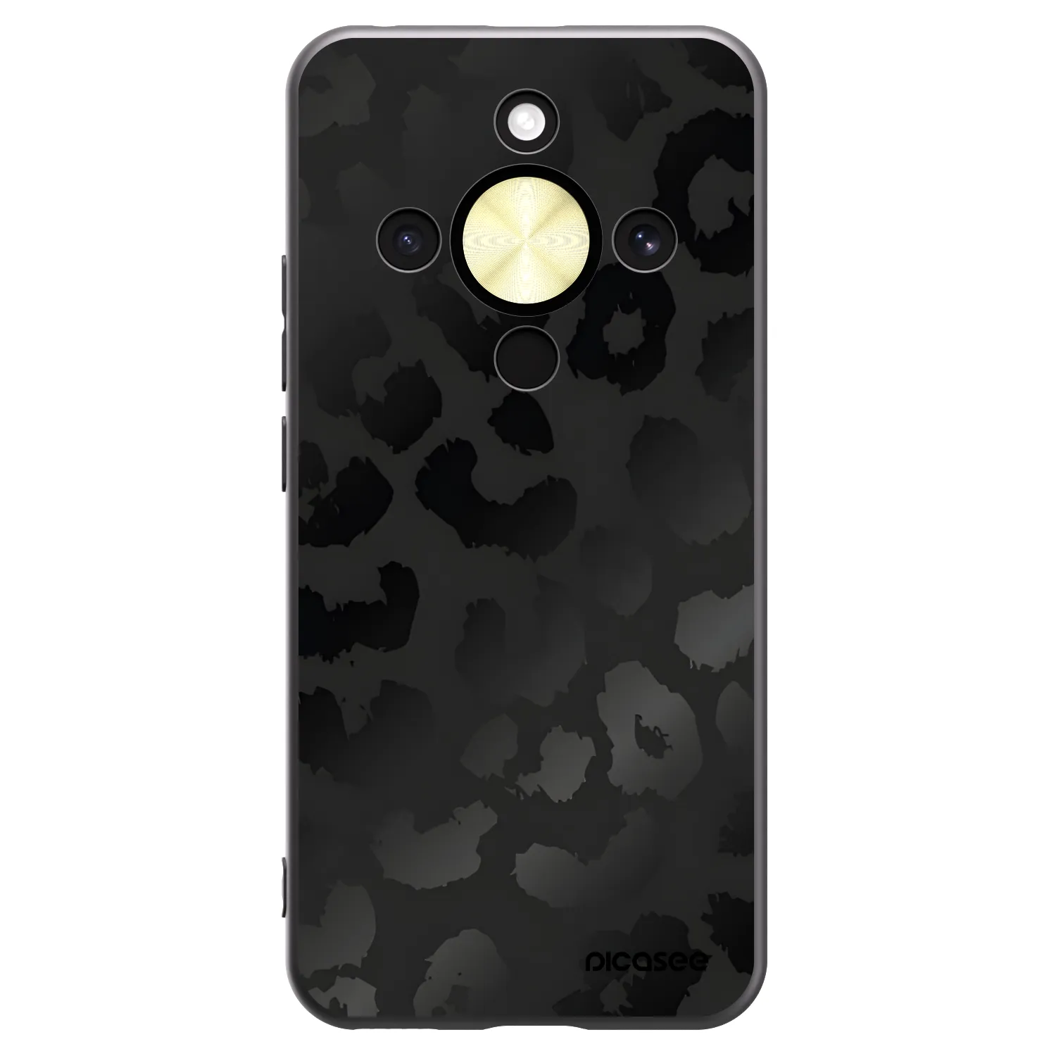 Picasee silikonski črni ovitek za Honor Magic8 Lite 5G - Midnight Leopard