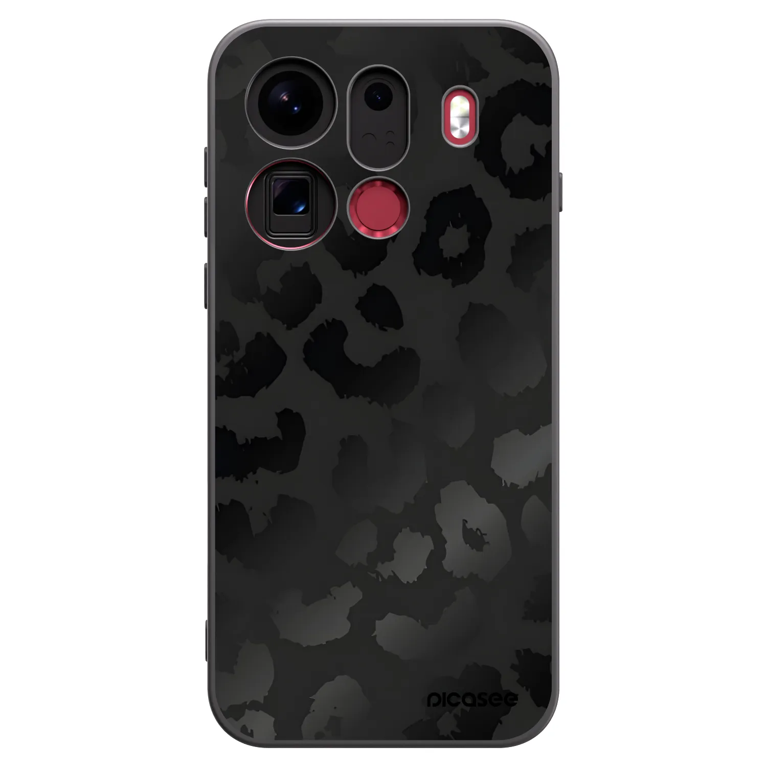 Picasee silikonski črni ovitek za OPPO Find X9 Pro - Midnight Leopard