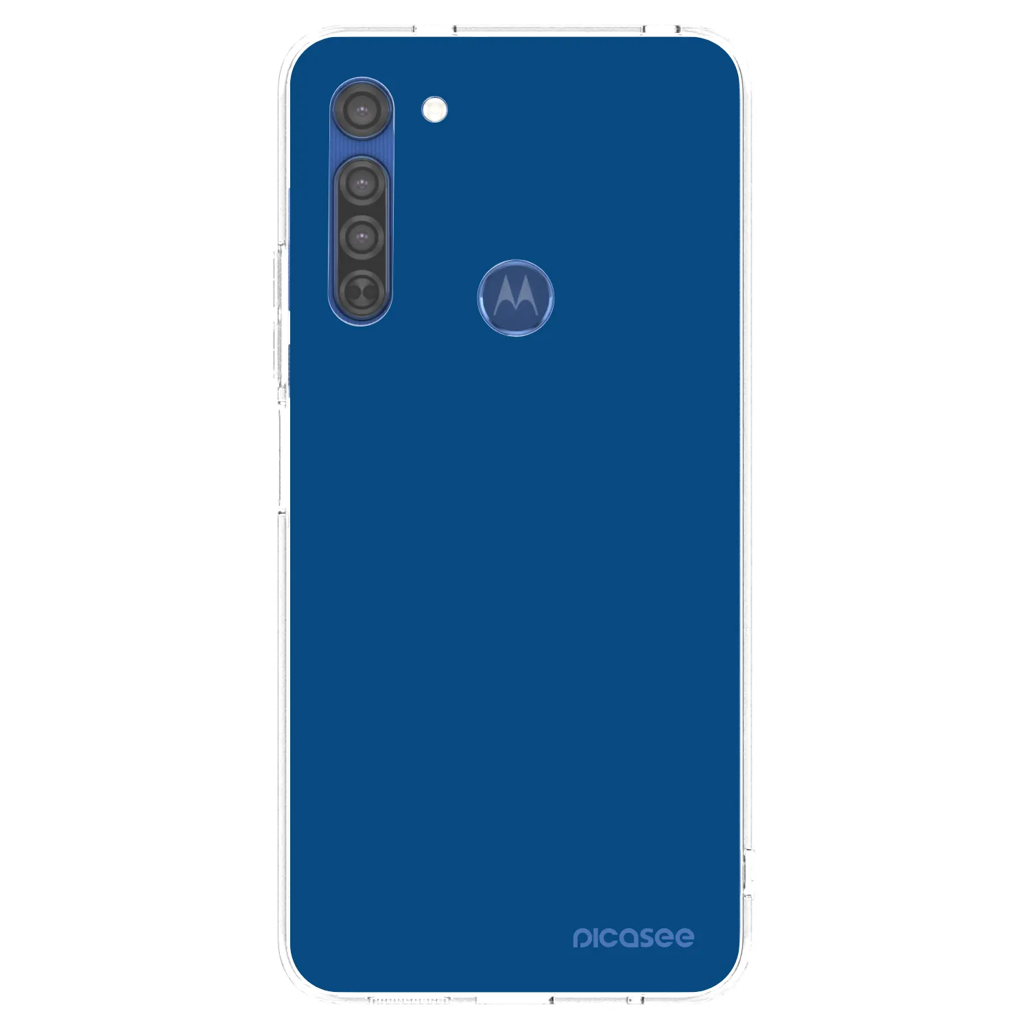 Picasee silikonski prozorni ovitek za Motorola Moto G8 - Navy Blue