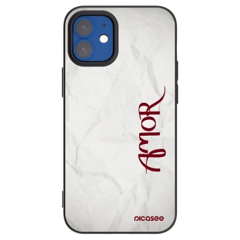 Picasee silikonski črni ovitek za Apple iPhone 12 mini - Amor