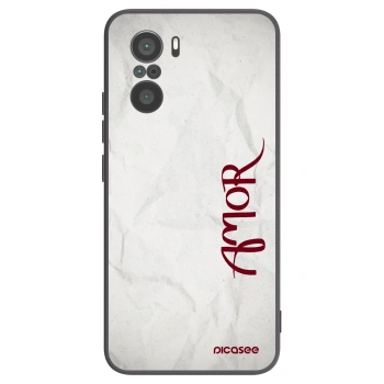 Picasee silikonski črni ovitek za Xiaomi Poco F3 - Amor