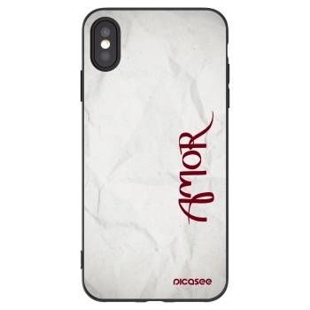 Picasee silikonski črni ovitek za Apple iPhone XS Max - Amor