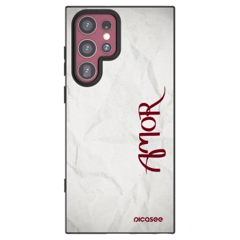 Picasee silikonski črni ovitek za Samsung Galaxy S22 Ultra 5G - Amor