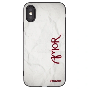 Picasee silikonski črni ovitek za Apple iPhone X/XS - Amor