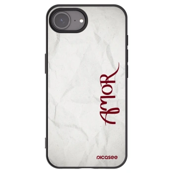 Picasee silikonski črni ovitek za Apple iPhone 16e - Amor