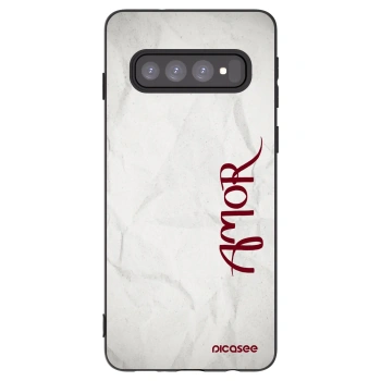 Picasee silikonski črni ovitek za Samsung Galaxy S10 G973 - Amor