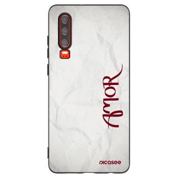 Picasee silikonski črni ovitek za Huawei P30 - Amor