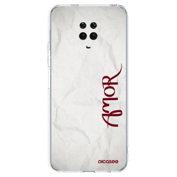 Picasee silikonski prozorni ovitek za Xiaomi Redmi Note 9 Pro - Amor