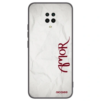 Picasee silikonski črni ovitek za Xiaomi Redmi Note 9 Pro - Amor
