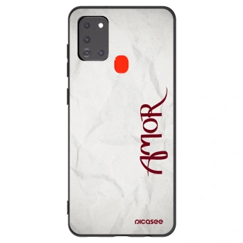 Picasee silikonski črni ovitek za Samsung Galaxy A21s - Amor